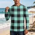 thumbnail image 4 of OIOLOYJM Long Sleeve Fishing Shirts for Men UPF Sun protection Plaid Uv Quick Dry Swim Beach Shirts Rash Guard Hiking Casual Classic Fit T-Shirt Royal Blue S, 4 of 6