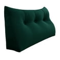 thumbnail image 1 of WOWMAX Large Bolster Triangular Positioning Support Reading Backrest Wedge Pillow Headboard for Day Bed Bunk Bed RV/Trailer with Removable Cover 39 Inches Velveteen Green, 1 of 6
