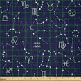 thumbnail image 2 of Ambesonne Astrology Fabric by the Yard Microfiber, Zodiac Constellations, 1 Yard, Indigo Grey White, 2 of 2