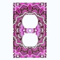thumbnail image 2 of Metal Light Switch Plate Cover Purple Mandala Ice Flower Tile Pattern MDL051, 2 of 13