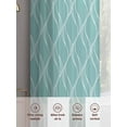 thumbnail image 6 of Teal Green Line Sheer Curtains 2 Panels Set Country Abstract Art Waves Stripes Classic Sheer Window Curtains Light Filtering Rod Pocket Voile Drapes for Bedroom Living Room 52"x63", 6 of 8