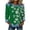 02 Green 15, variant on Fewfanhot Womens Long Sleeve Tops St Patrick's Shirts Clover Bow Shirt Shamrock Irish Tee Funny Clover Graphic Long Sleeve Tops