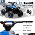 thumbnail image 2 of ATV eléctrico para niños 12V, 4 ruedas todo terreno 4WD con 2 modos de control, neumáticos con relieve, luces LED, manubrio, pedal, suspensión de resorte (negro), 2 of 7