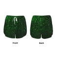 thumbnail image 3 of Balery Green Sparkling Pattern Women's Running Shorts with Liner 2 Pockets Elastic Workout Athletic Gym Yoga Shorts-Small, 3 of 7