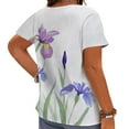 thumbnail image 2 of CLOOCL Short Sleeve T-Shirts Iris Graphic Printing Blouses Plus Size Women Clothing, 2 of 6