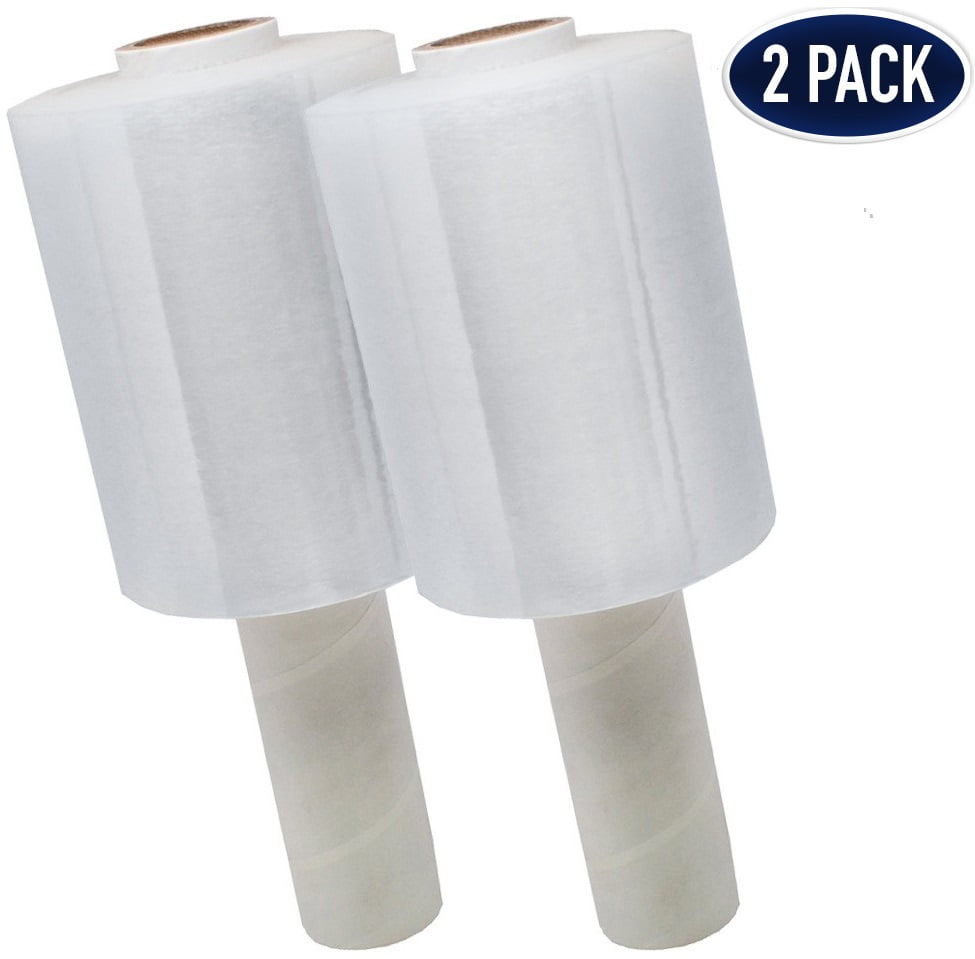 2 Pack Industrial Strength Mini Hand Stretch Wrap 5" 1000 Roll 80