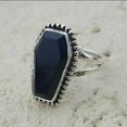 thumbnail image 2 of Black Onyx Genuine Gemstone Women's Ring, Natural 925 Sterling Silver, Wiccan Coffin Ring, Gifts For Her, Statement Ring, Promise Ring, Ethnic Ring, Proposal Ring (Black Onyx, Size 7), 2 of 3