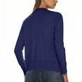 thumbnail image 4 of XFLWAM Cardigan Sweaters for Women V Neck Scalloped Long Sleeve Button Down Knit Cardigan Casual Lightweight Shrugs Sweater Jackets Dark Blue S, 4 of 7