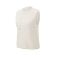 thumbnail image 3 of Gupgi Women's Knit Tank Tops Solid Color Sleeveless Round Neck Front Button Slim Sweater Vest, 3 of 9