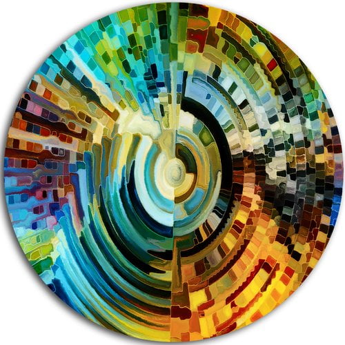 Design Art 'Paths of Stained Glass' Graphic Art Print on Metal