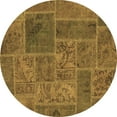 thumbnail image 1 of Ahgly Company Indoor Round Patchwork Brown Transitional Area Rugs, 7' Round, 1 of 4