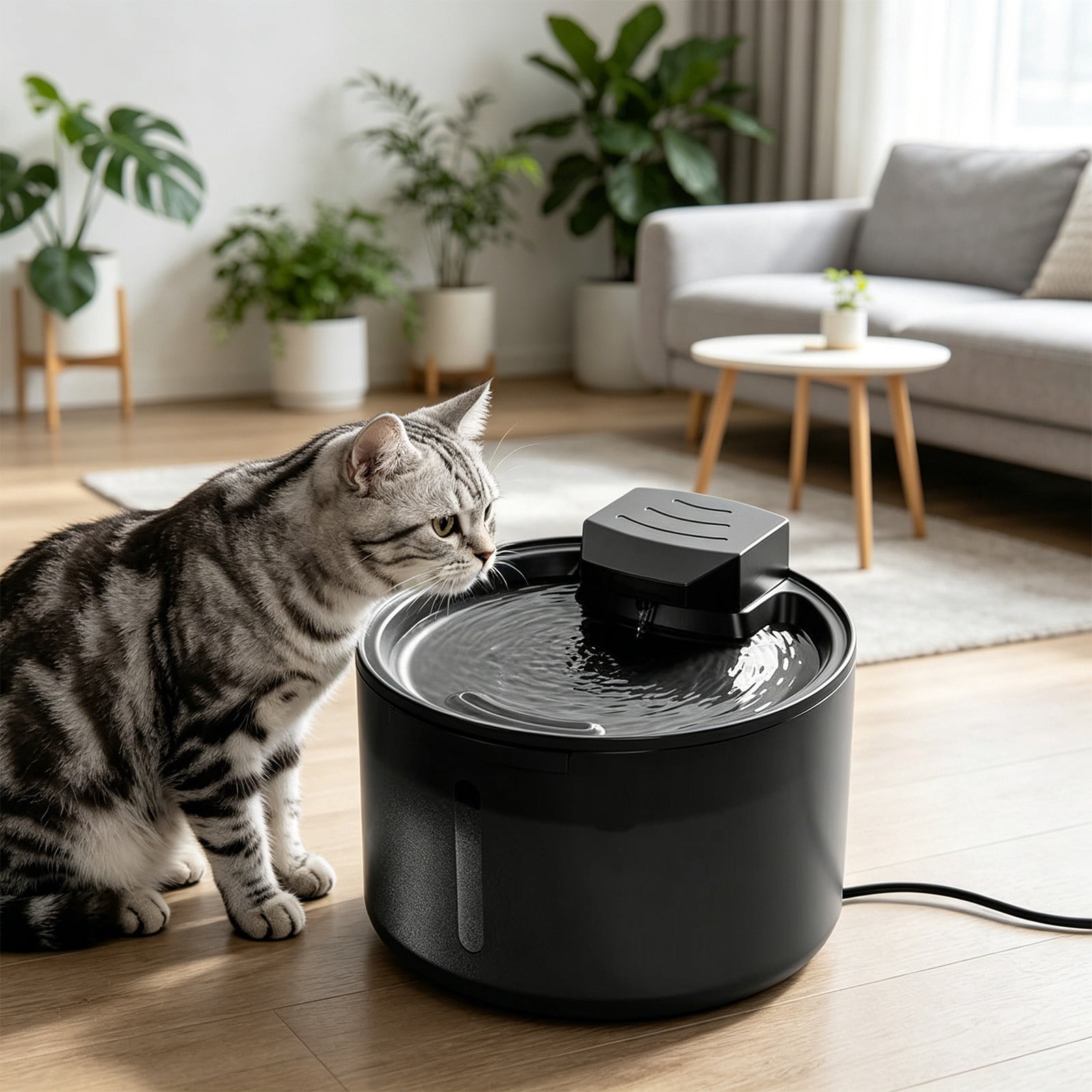 Pet Fountain, Automatic Cat Dog Water Dispenser 1.5L, Quiet Circulating Pump with Multi Stage Filtration, Easy Clean Indoor USB Powered Waterer