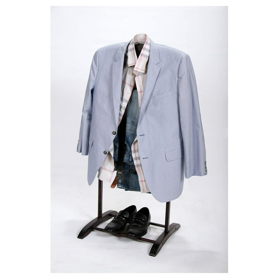 Deluxe Hardwood Clothes Valet Stand (Espresso)