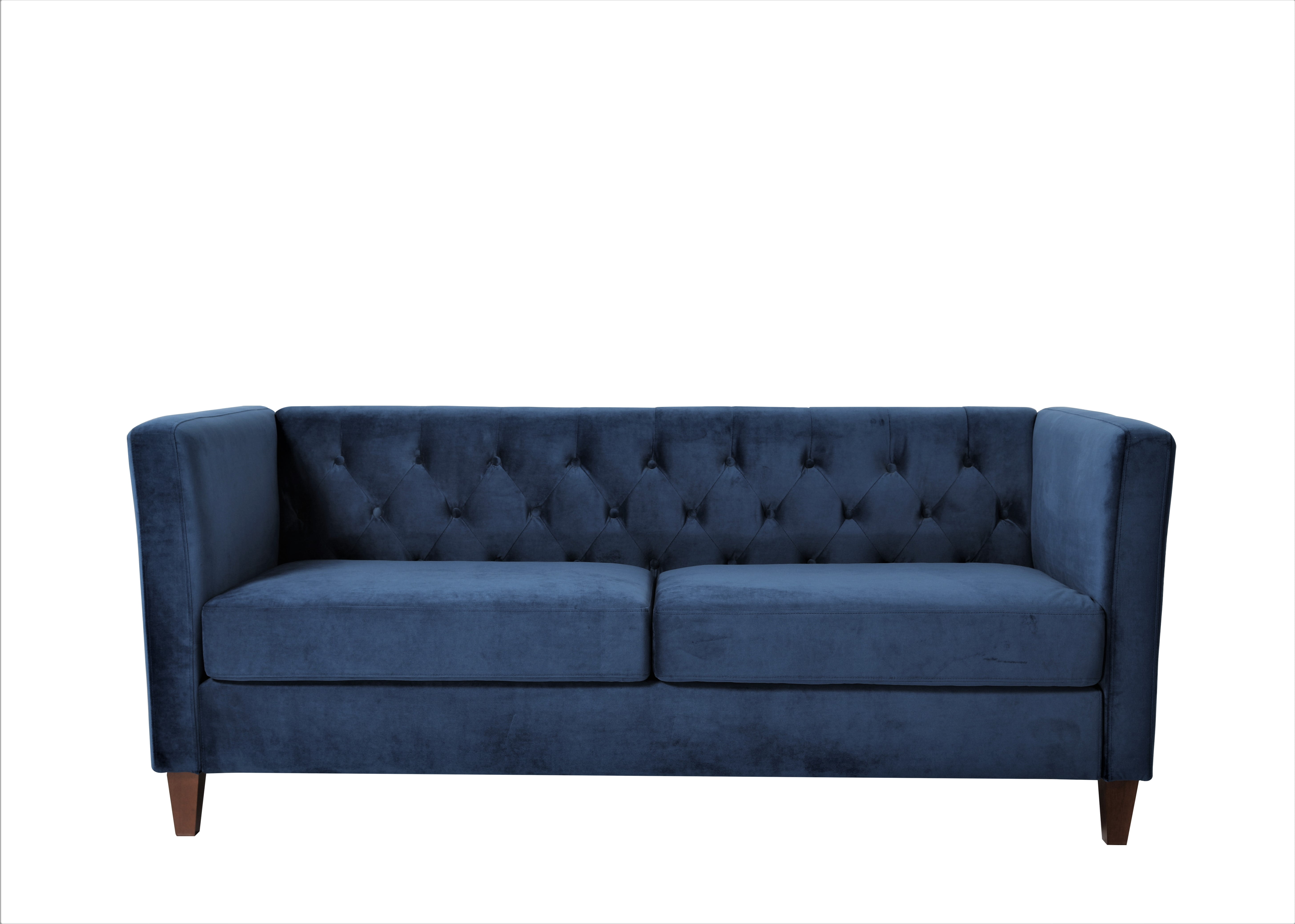 Uspridefurniture Lisette 73.3'' Velvet Square Arm Sofa,Blue