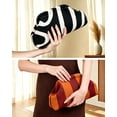thumbnail image 3 of WANDF Clutch Purse for Women,Knit Striped Clutch Handbags,Woven Evening Bags,Large Dumpling Bag for Ladies,Girlfriend,Travel Makeup Storage Lightweight Portable Pouch(Orange Red Stripe), 3 of 8