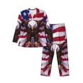 thumbnail image 1 of Fotbe USA Eagle with Spread Wings Pijama de Hombre con Estampado de Manga Larga, Conjunto de 2 Piezas, Ropa de Dormir Suave y Cómoda con Bolsillos-X-Large, 1 of 7