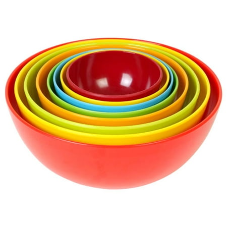 Medley 8-Piece Durable Melacore Nesting Bowl Set, Rainbow