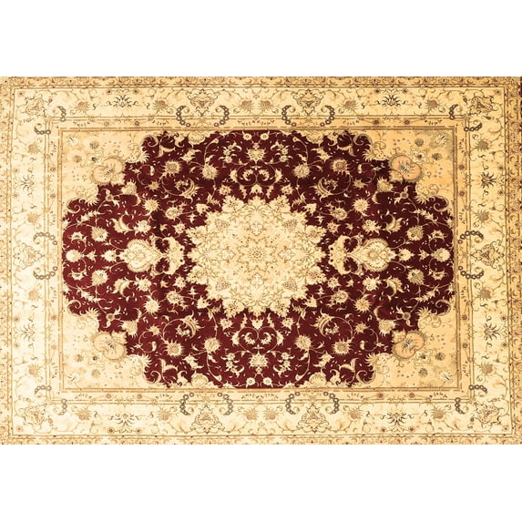 Ahgly Company Indoor Rectangle Medallion Brown Traditional Area Rugs, 7' x 10'