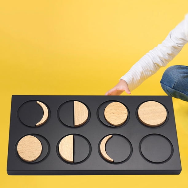 Montessori juguetes educativos de la rompecabezas tablero juguetes ños desarrollo Salvador Rompecabezas de las fases de la luna