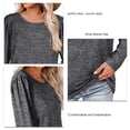 thumbnail image 1 of Camisa de manga larga para mujer Casual suelta Color sólido Agradable para la piel Cuello redondo Top de manga larga para primavera Otoño Invierno Negro Gris XL, 1 of 6