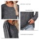 thumbnail image 5 of Túnica informal de manga larga para mujer, color liso, cuello redondo, color negro y gris, talla XXL, para otoño e invierno, 5 of 6