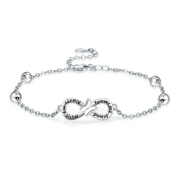 TANGPOET Sister Bracelets for Women Sister Gifts from Sisters S925 Sterling Silver Sister Jewerly for Sister Girls Friends