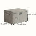 thumbnail image 3 of 2-Pack Extra Large Linen Storage Bins with Lids - Gray Fabric Organizers for Closet, Bedroom, Nursery & Under-Bed Storage, 3 of 7