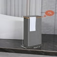 thumbnail image 3 of Slim laundry basket with lid, narrow version with removable bag, foldable laundry basket with handle, suitable for bathrooms, bedrooms and laundry roo, 3 of 5