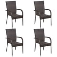 thumbnail image 2 of vidaXL 5 Piece Garden Dining Set Brown Poly Rattan, 2 of 5