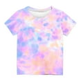 thumbnail image 3 of Annhoo Kids T Shirts Summer Trendy Tie Dye Short Sleeve Round Neck Tops Casual Loose Children's Blouses 3-12 Years, 3 of 3