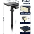 thumbnail image 2 of Solar Lights Outdoor Waterproof IP67, 60 LED 3 Lighting Modes Solar Spot Lights Outdoor for Yard Garden Pathway Landscape, Auto On/Off, Function 2 in 1(Cool White, 4 Pack), 2 of 7