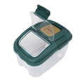 thumbnail image 1 of Container Plastic Grain Rice Storage Bin with Locking Lid Large Capacity Airtight Food Storage Containers Food Container for Rice Flour Grain[Green 5KG], 1 of 8