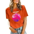 thumbnail image 1 of TSADFHJI Hauts de Noël pour Femmes, T-Shirts Rouges, T-Shirts de Volleyball, T-Shirts d'Équipe de Volleyball, T-Shirts Graphiques Décontractés à Manches Courtes m Orange, 1 of 4