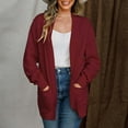 thumbnail image 2 of Yuyuzo Womens Sweater Cardigans with Pockets Open Front Long Sleeve Ribble Knit Solid Color Outwear Coats, 2 of 6