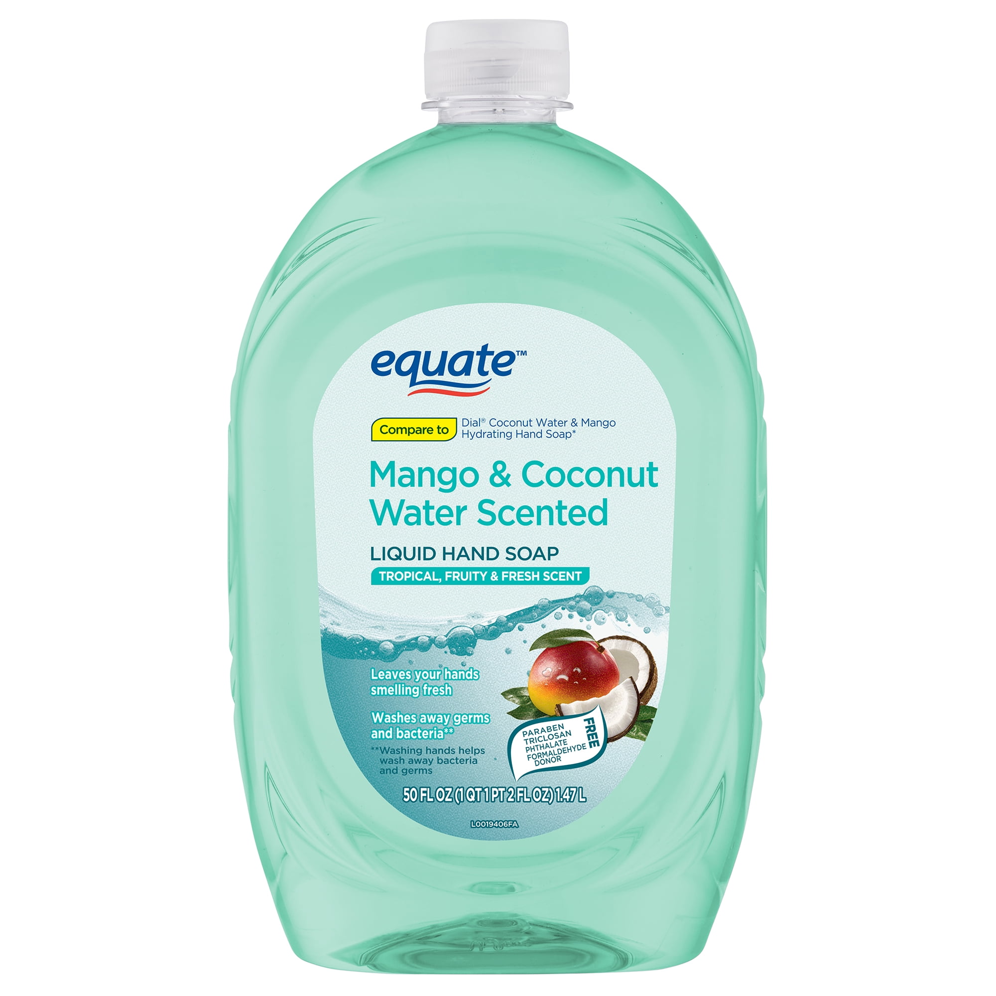 Equate Mango & Coconut Water Scented Liquid Hand Soap, 50 fl oz