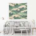 thumbnail image 2 of Yayeee Tapestry Wall Hanging for Bedroom 90" x 60" Living Room Home Wall Art Decor, Green Wave Pattern, 2 of 7