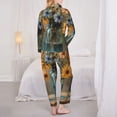 thumbnail image 3 of KLL Charming Daisy Bouquet Art Print Women's Long Sleeve Pajamas with Pants Sleepwear Loungewear 2 Set-Small, 3 of 8