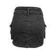 thumbnail image 6 of SONXAHE Dual Button Waist Cargo Mini Skirt for Women Side Cargo Pocket Street Daily Denim Skort, 6 of 6