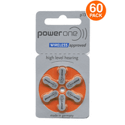 60 Powerone Hearing Aid Batteries Size: 13