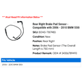 thumbnail image 2 of Rear Right Brake Pad Sensor - Compatible with 2006 - 2010 BMW 550i 2007 2008 2009, 2 of 2