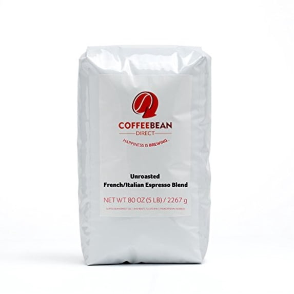 Green Unroasted French/Italian Espresso Blend, Whole Bean Coffee, 5-Pound Bag