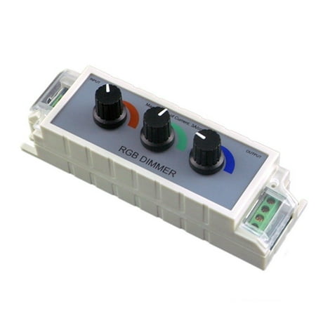 - RGB LED Dimmer Controller with 3 Channel Output for Multi-Color and Single Color Strip Lights