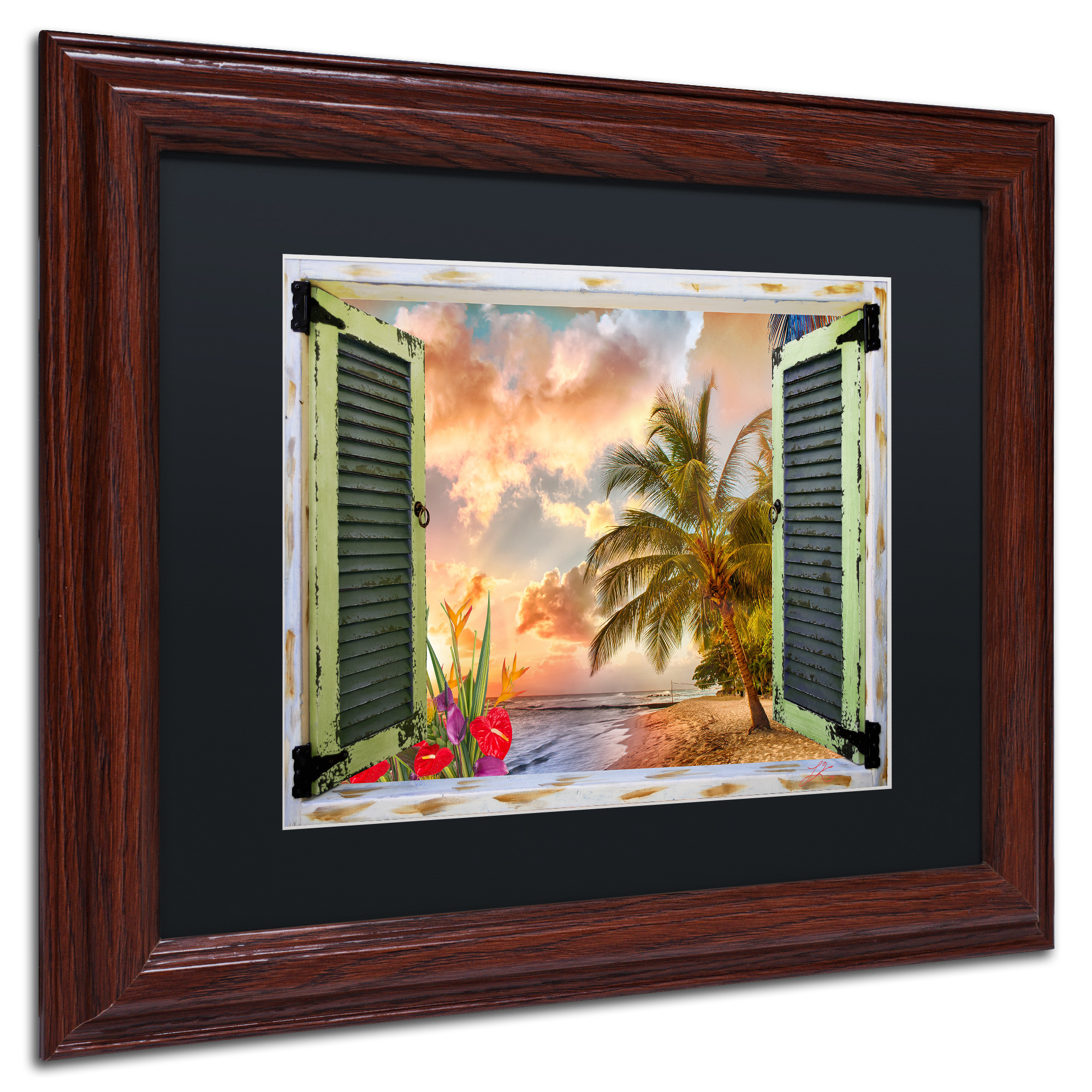 Leo Kelly 'Window to Paradise IV' Matted Framed Art