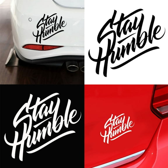 Opvise Stay Humble Letters Reflective Car Vehicle Body Window Decals Sticker Decoration