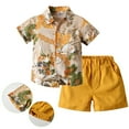 thumbnail image 2 of IROINNID Boy's Two-Piece Set Summer Hawaiian Style Blouse With Casual Beach Shorts, 2 of 9