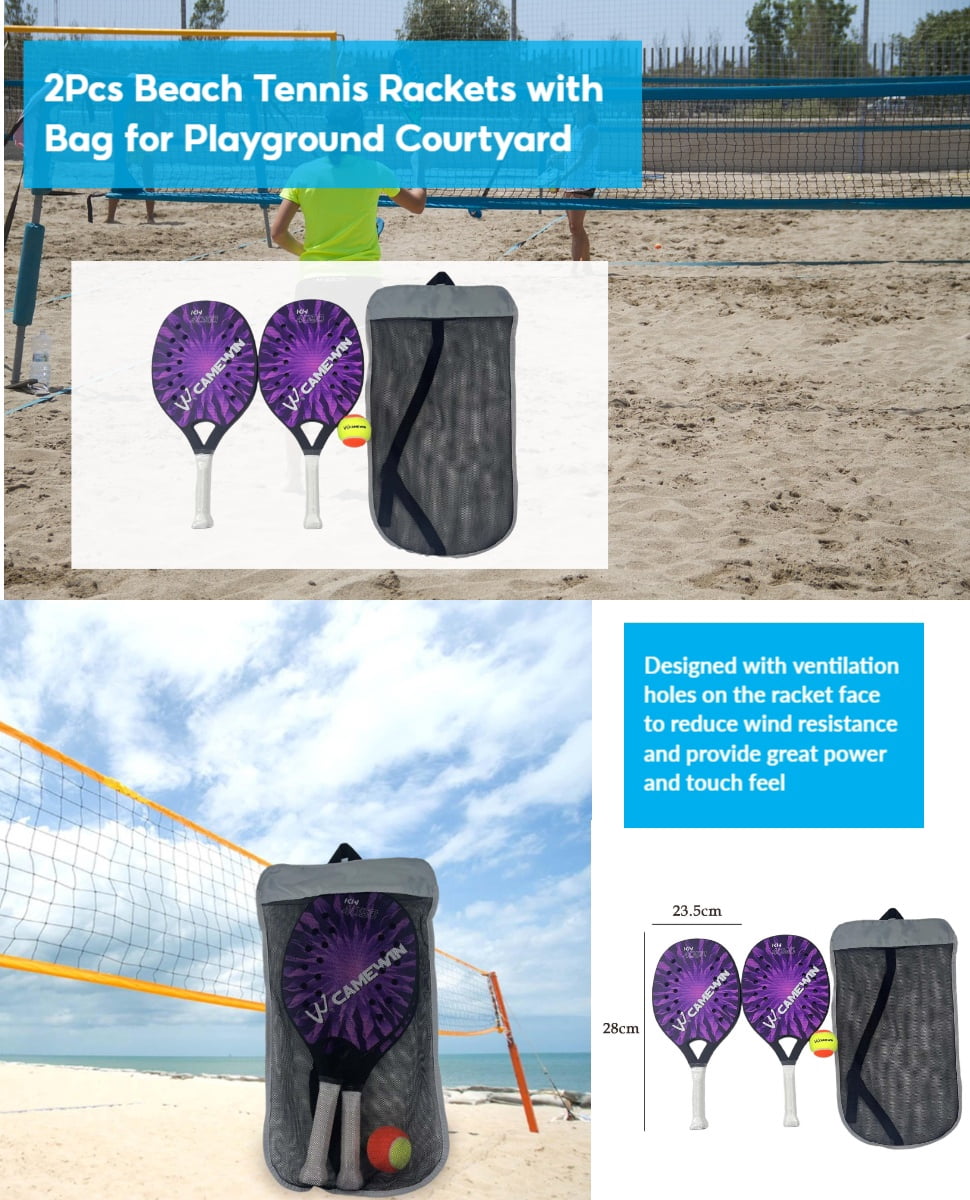 GARENDE 1 Pair Beach Tennis Rackets Anti Slip Grip Beach Tennis Paddles for Children