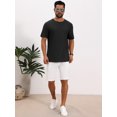 thumbnail image 2 of DARING DIVA Men's Knitted T-Shirts Short Sleeve Crew Neck Jacquard T-Shirt S Black, 2 of 7