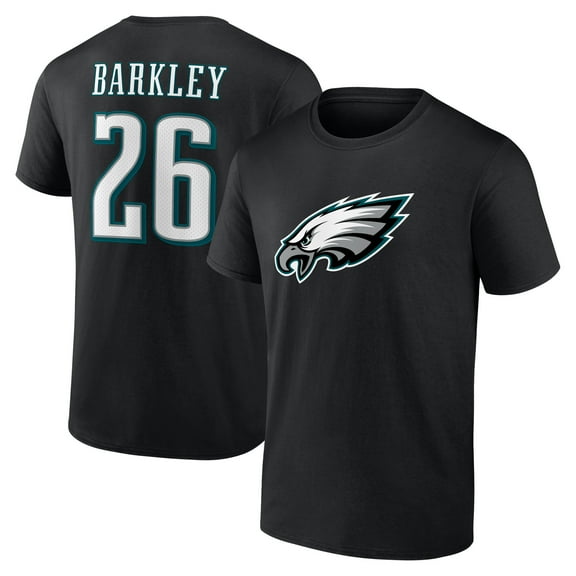 Men's Saquon Barkley Black Philadelphia Eagles Icon Name & Number