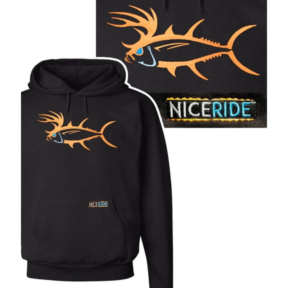 "Buck-Eye" Black Pullover Hoodie For Men And Women