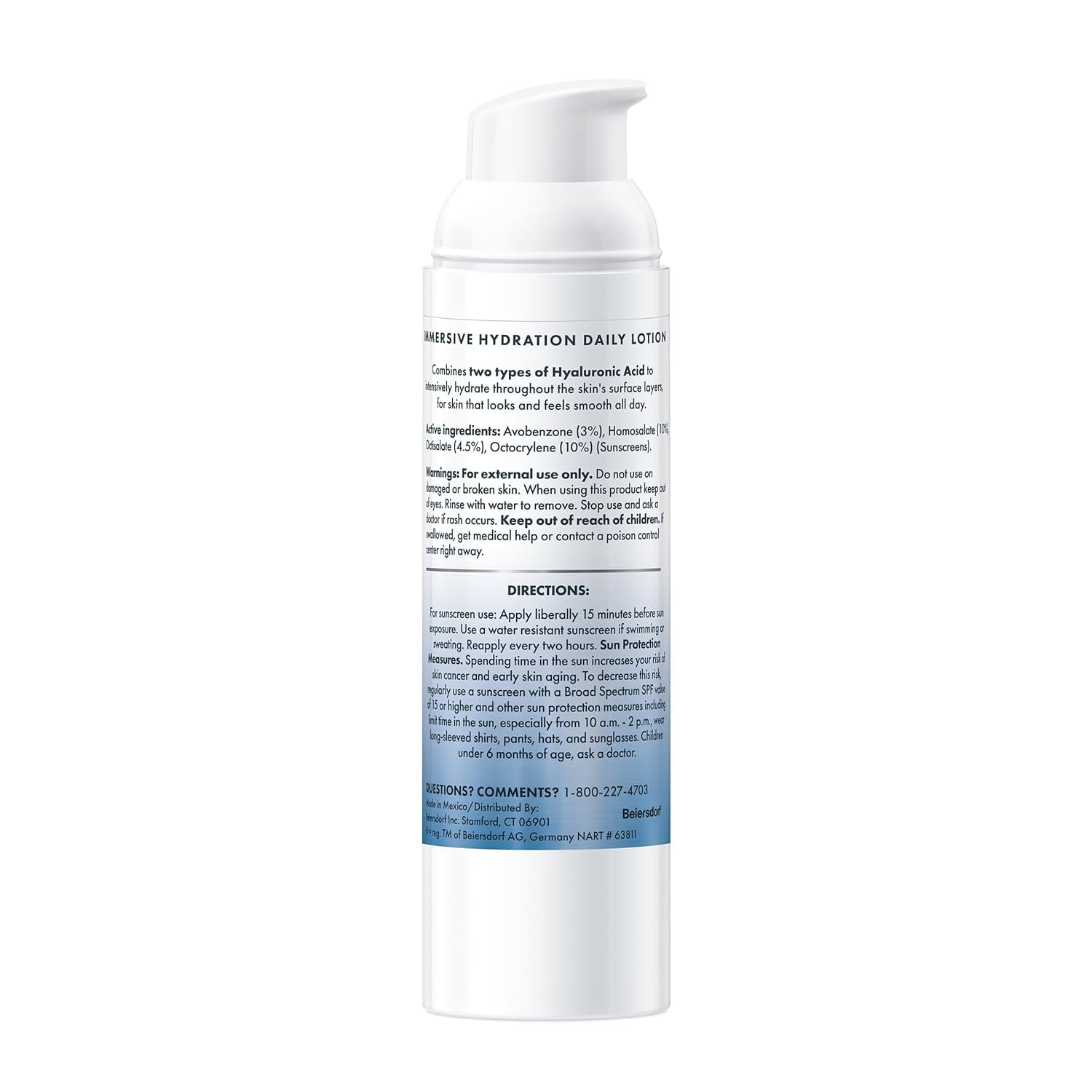 Eucerin Face Immersive Hydration Daily Face Lotion Broad Spectrum SPF 30 Sunscreen, Daily Moisturizer with Hyaluronic Acid Smooths Fine Lines and Wrinkles, 2.5 Fl Oz Bottle